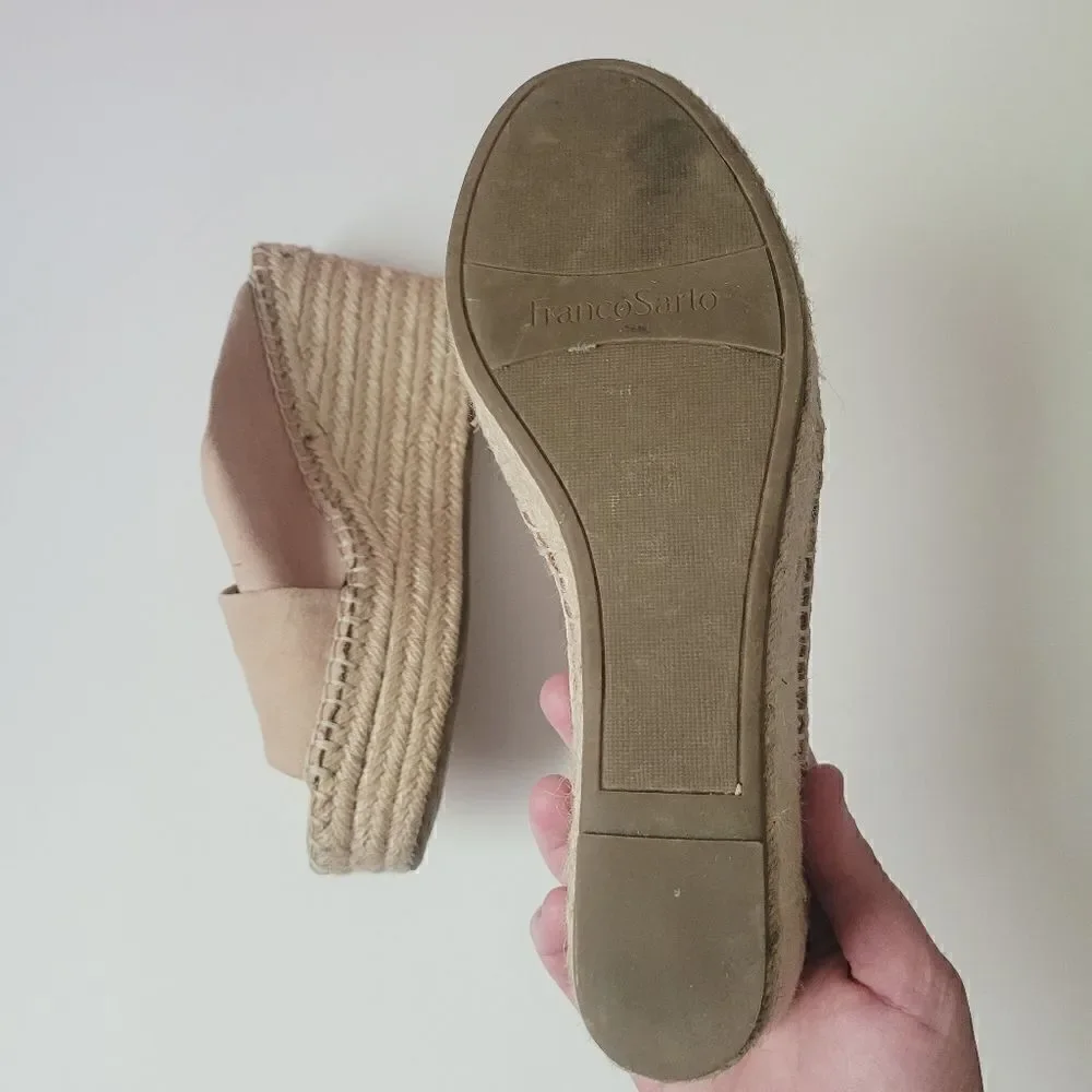 Franco Sarto Tiffany Crisscross Wedges in Blush Pink Size 9
